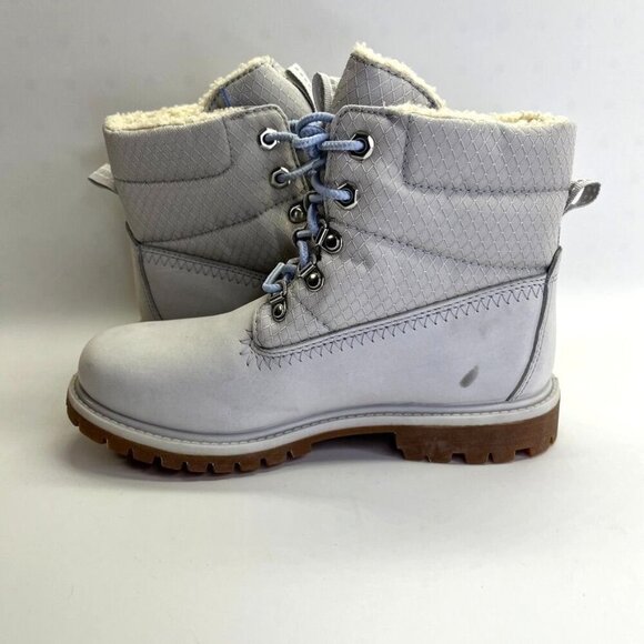 Timberland 6-inch Premium Waterproof Boot Women's Size 6 In Light Grey Nubuck - Picture 7 of 16